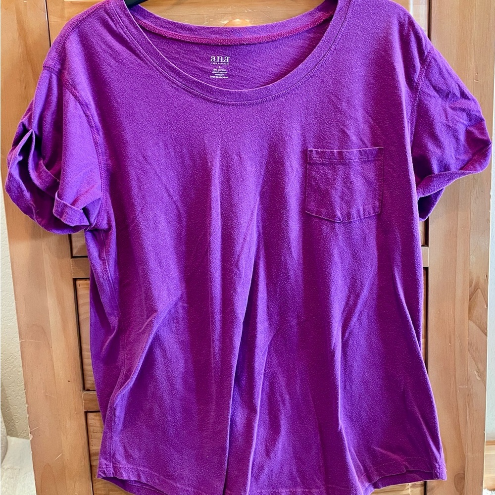 a.n.a Women's Vibrant Purple Short Sleeve Tee